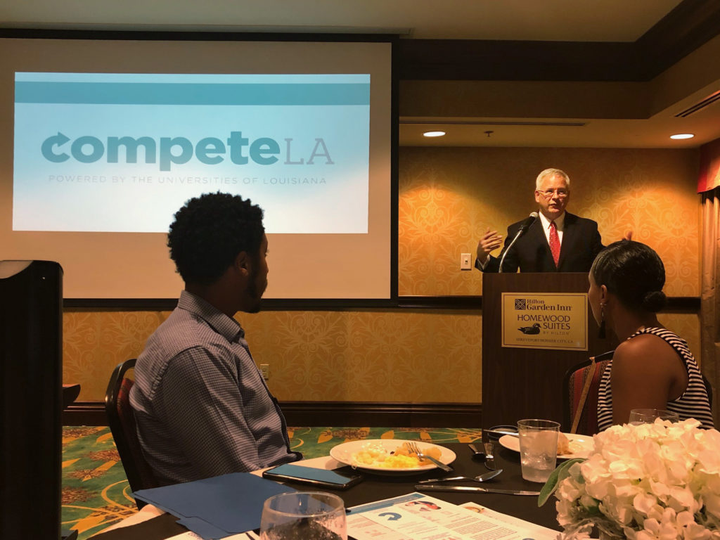 Dr. Jim Henderson speaking about CompeteLA to interested individuals.