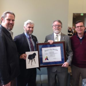 Jonathon Donehoo receiving Director and Professor Emeritus status at a reception in his honor.