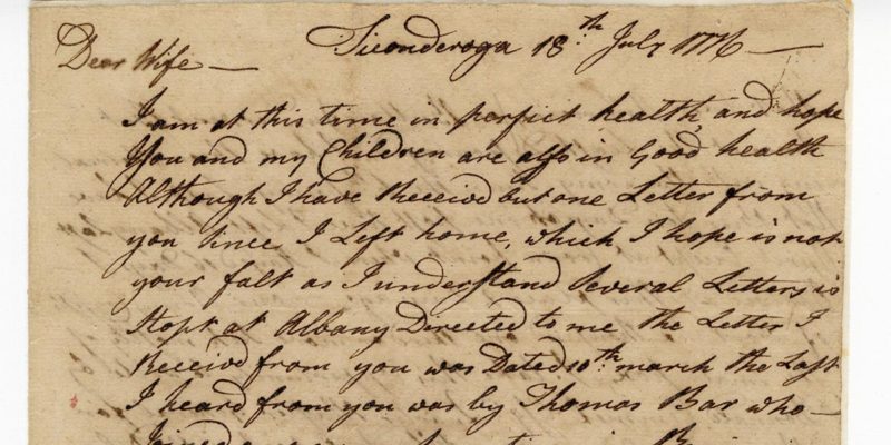 A letter from Israel Shreve to his wife in 1776.