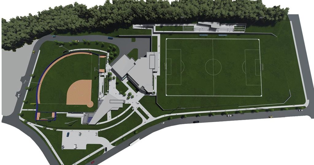 Softball and soccer site plan.