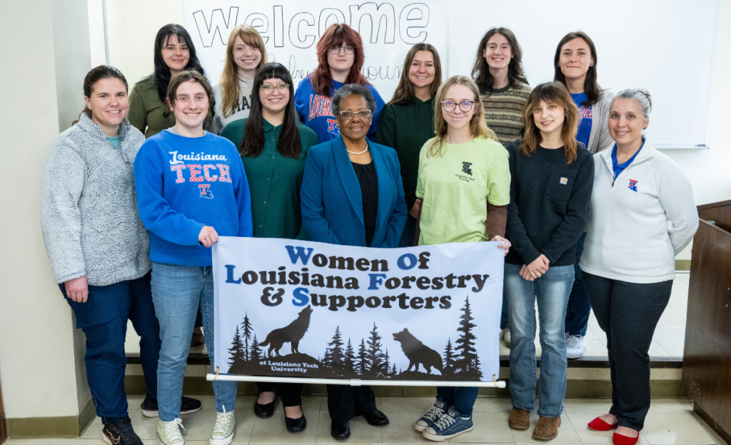 Calhoun with Dr. Hedi Adams' Women in the Woods student group.
