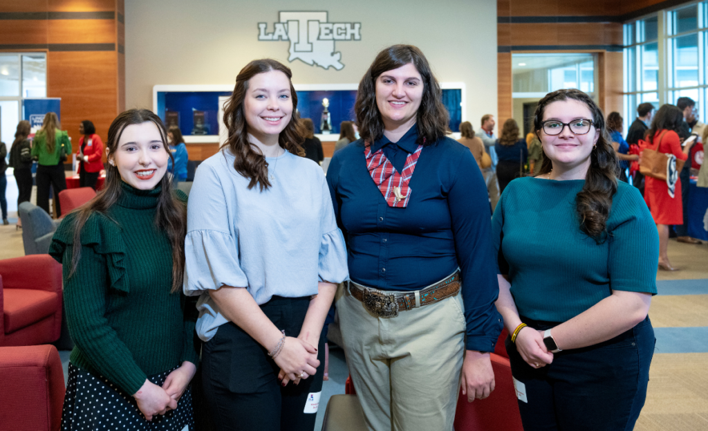 2025-2026 female Ag Ed majors (from left to right) Isabella LeBlanc, Kassidy Kelley, Kylee Triche, and Gracie Burnaman.