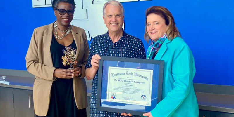 College of Education and Human Sciences Dean Henrietta Pichon, Dr. Tilman Sheets, and Dr. Mary Margaret Livingston