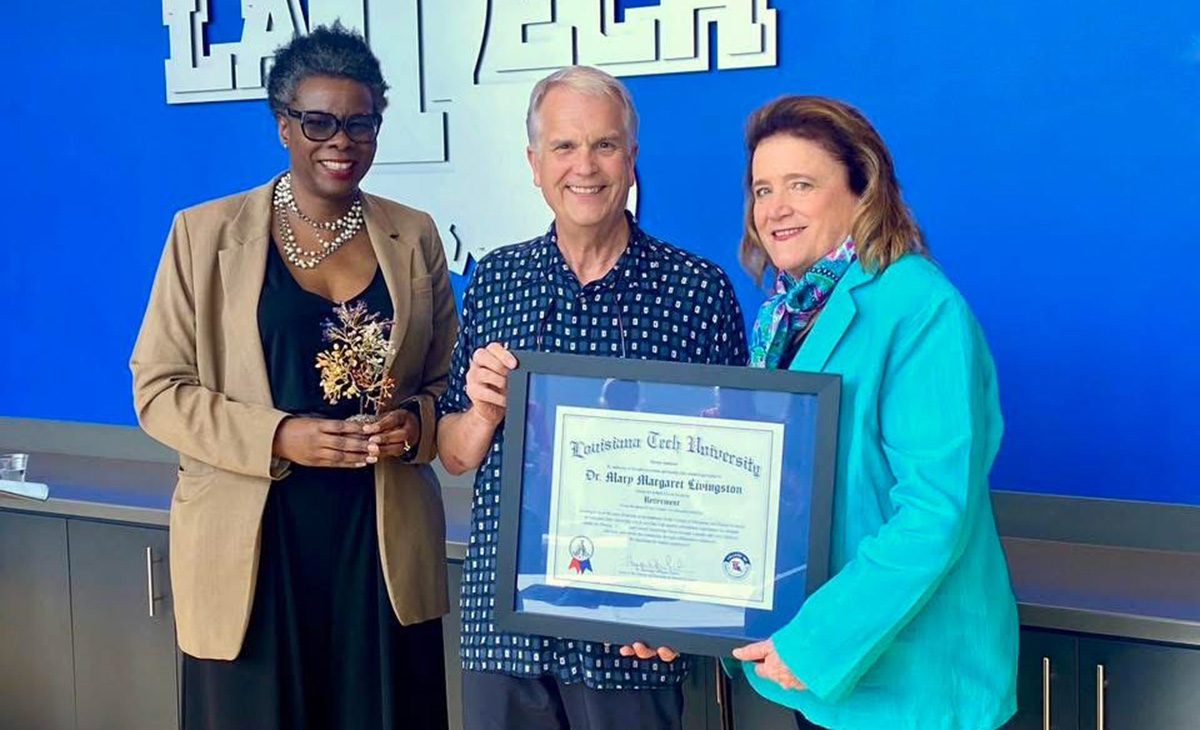 College of Education and Human Sciences Dean Henrietta Pichon, Dr. Tilman Sheets, and Dr. Mary Margaret Livingston